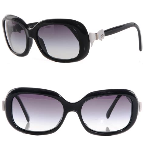 Chanel Sunglasses Bow White Black Square Year 2010 5170 